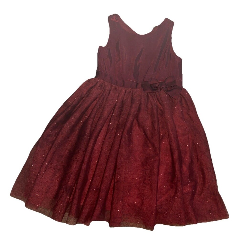 H &M Size 7 Burgundy Elegant Dress Party With Tulle Skirt Special Occasions